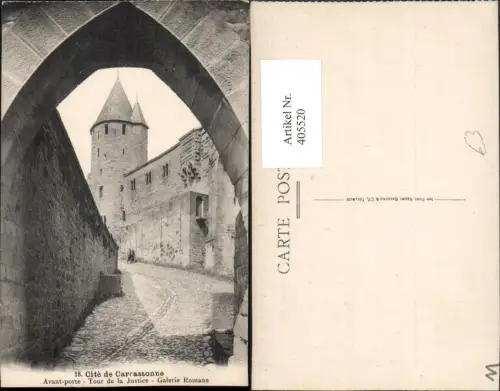 405520,Languedoc-Roussillon Aude Cite de Carcassonne Avant-porte Tour de la Justice Turm