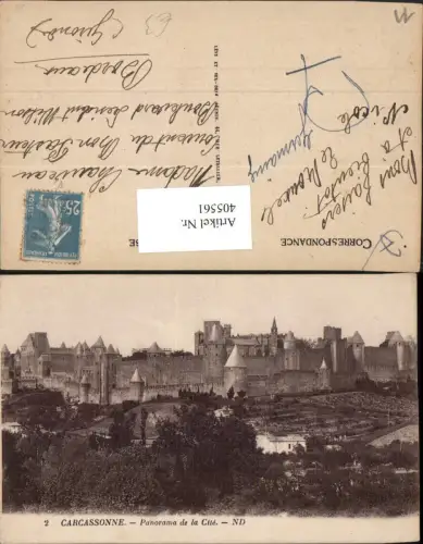 405561,Languedoc-Roussillon Aude Carcassonne Panorama de la Cite Totale Stadtmauer