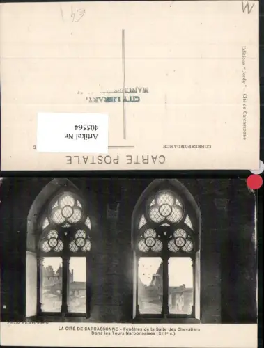 405564,Languedoc-Roussillon Aude Cite de Carcassonne Fenetres de la Salle des Chevaliers Fenster