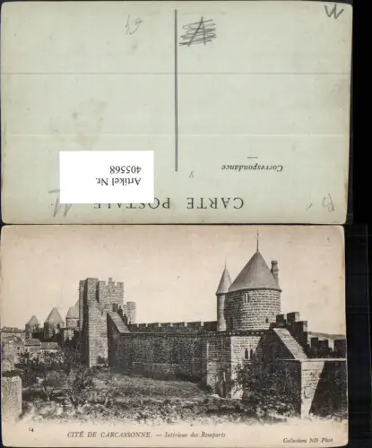 405568,Languedoc-Roussillon Aude Cite de Carcassonne Interieur des Remparts Stadtmauer