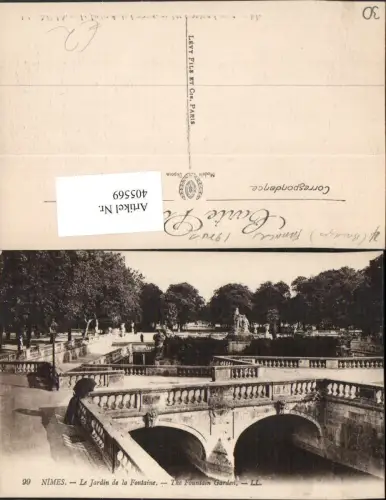 405569,Languedoc-Roussillon Gard Nimes Jardin de la Fontaine Gartenbrunnen Brücke