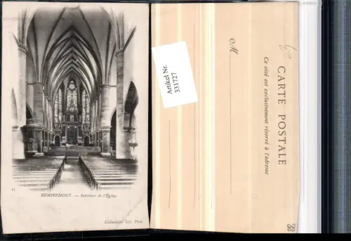 331727,Lothringen Vosges Remiremont Interieur de l'Eglise Kirche