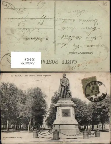 332428,Lothringen Meurthe-et-Moselle Nancy Cours Leopold Statue de Dronot Denkmal