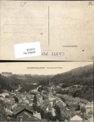 332438,Lothringen Vosges Plombieres-les-Bains Vue prise de la Vierge Totale