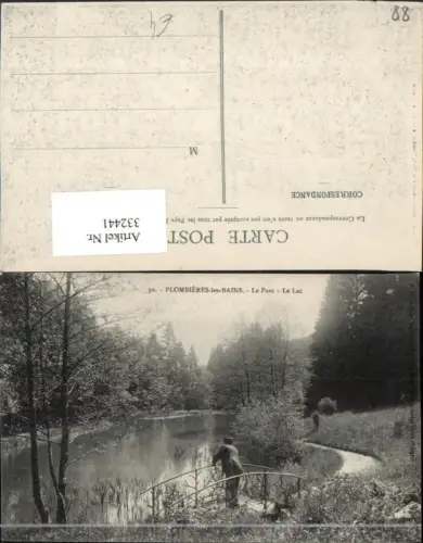 332441,Lothringen Vosges Plombieres-les-Bains Le Parc Le Lac See Teich Brücke
