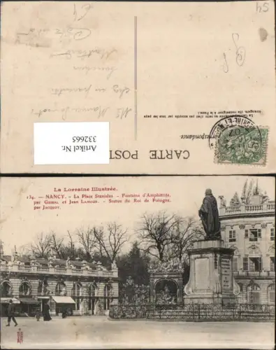 332665,Lothringen Meurthe-et-Moselle Nancy La Place Stanislas Statue du Roi de Pologne Denkmal