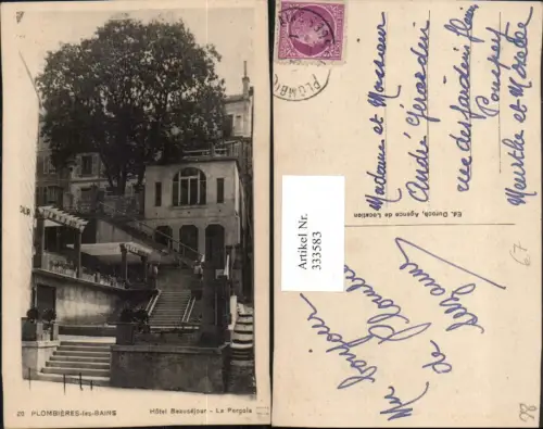 333583,Lothringen Vosges Plombieres-les-Bains Hotel Beausejour La Pergola Stiegen
