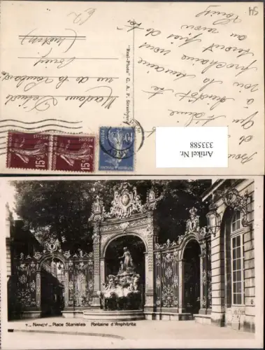 333588,Lothringen Meurthe-et-Moselle Nancy Place Stanislas Fontaine d'Amphitrite Brunnen