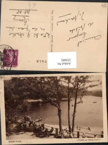 333602,Lothringen Moselle Bitche Plage L'Etang de Hasselfurth Strand
