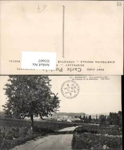 333607,Lothringen Vosges Domremy Vue generale prise du Chemin de la Basilique Totale Wegpartie