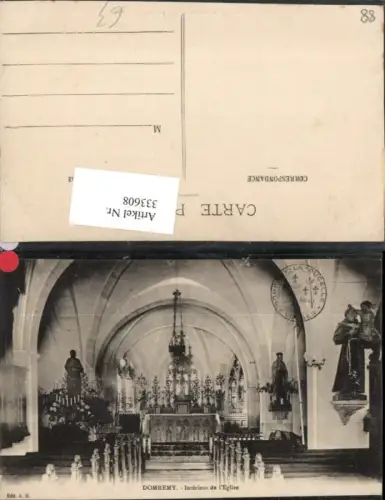 333608,Lothringen Vosges Domremy Interieur de l'Eglise Kirche Altar