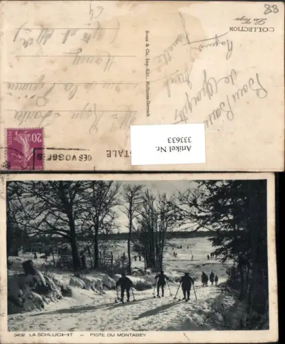 333633,Lothringen Vosges La Schlucht Piste du Montabey Langläufer Winterbild