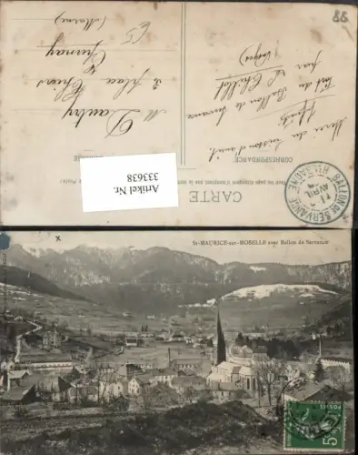 333638,Lothringen Vosges St-Maurice-sur-Moselle avec Ballon de Servance Totale Bergkulisse