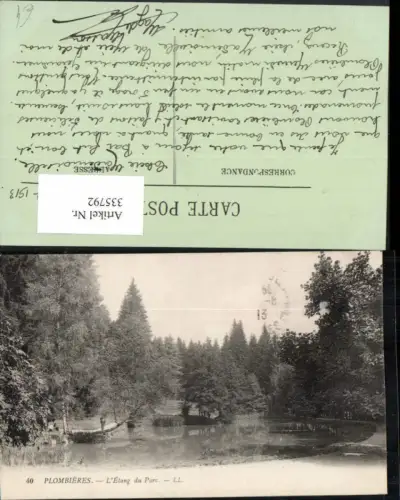 335792,Lothringen Vosges Plombieres-les-Bains L'Etang du Parc Park