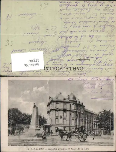 337302,Lothringen Meuse Bar-le-Duc Hopital Fenelon et Place de la Gare Kutsche