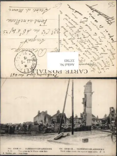 337303,Lothringen Meuse Clermont in Argonne View taken from the square east side