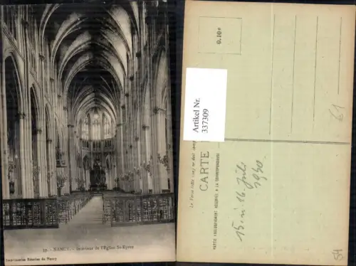 337309,Lothringen Meurthe-et-Moselle Nancy Interieur de l Eglise St Epvre Kirche Innenansicht