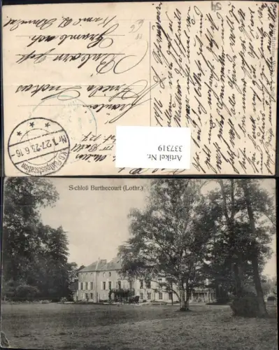 337319,Lothringen Meurthe-et-Moselle Schloss Burthecourt Feldpost 127