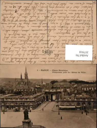 357918,Lothringen Meurthe-et-Moselle Nancy Place Stanislas Panorama pris de Hotel de Ville