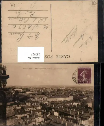 357927,Lothringen Meurthe-et-Moselle Luneville Vue prise de l'Eglise Saint-Jacques Totale