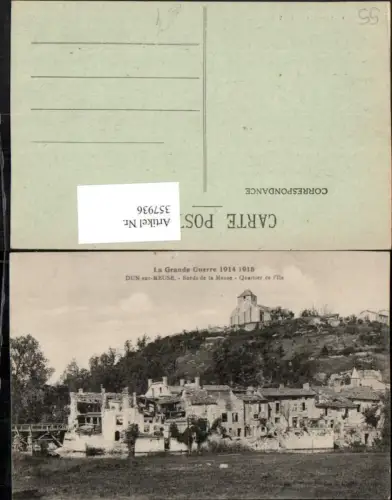 357936,Lothringen Meuse Dun-sur-Meuse Bords de la Meuse Quartier d l'Ile Zerstörung