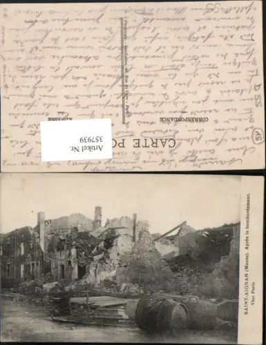 357939,Lothringen Meuse Saint-Aignan Apres le bombardement Zerstörung
