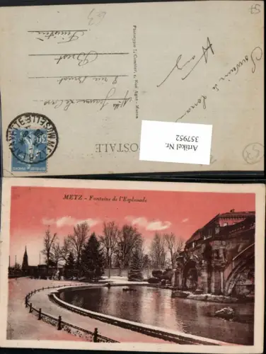 357952,Lothringen Moselle Metz Fontaine de l'Esplanade Wasserbecken