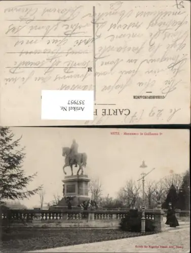 357957,Lothringen Moselle Metz Monument de Guillaume Statue Denkmal