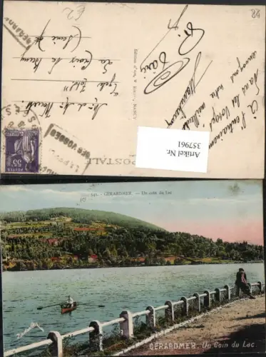 357961,Lothringen Vosges Gerardmer Un coin du Lac See Ruderboot