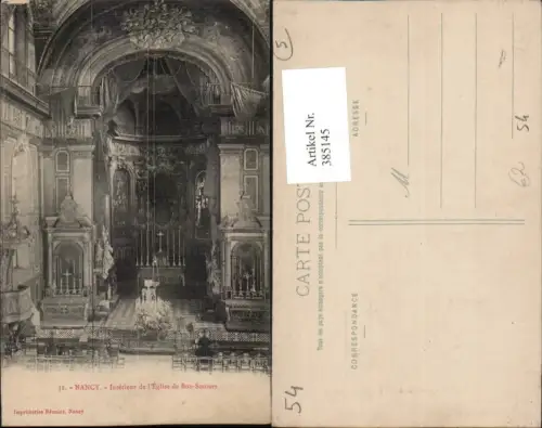 385145,Lothringen Meurthe-et-Moselle Nancy Interieur de l'Eglise de Bon-Secours Kirche
