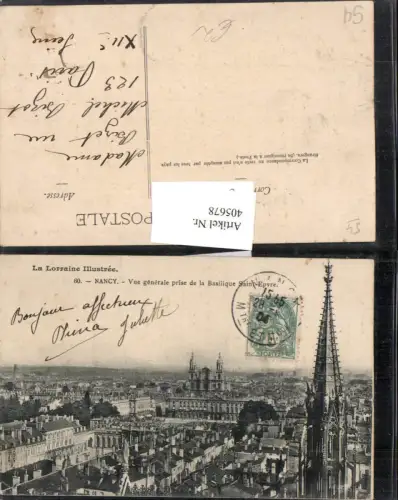 405678,Lothringen Meurthe-et-Moselle Nancy Vue generale prise de la Basilique Saint-Epvre Totale