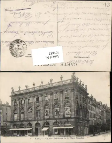 405687,Lothringen Meurthe-et-Moselle Nancy Un des Pavillons de la Place Stanislas