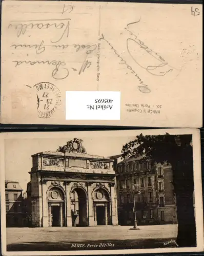 405695,Lothringen Meurthe-et-Moselle Nancy Porte Desilles Portal Torbogen
