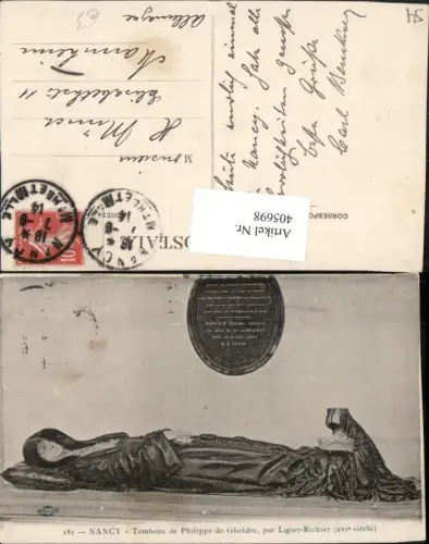 405698,Lothringen Meurthe-et-Moselle Nancy Tombeau Philippe de Gheldre Grabmal Sarg