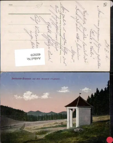 405859,Lothringen Vosges Bechstein-Brunnen auf dem Minzfeld Landschaft