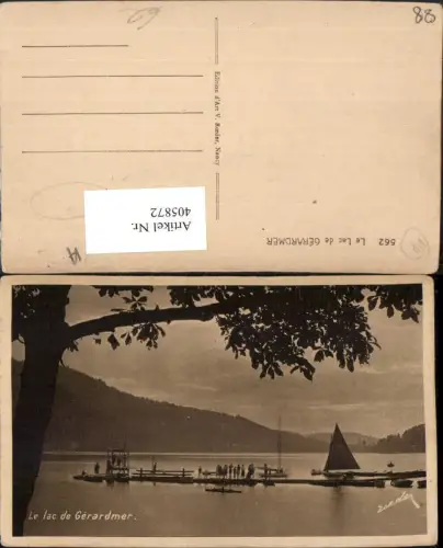 405872,Lothringen Vosges Le Lac de Gerardmer See Segelboot