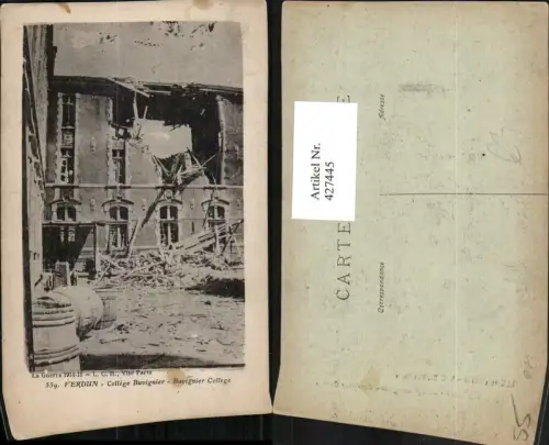 427445,Lothringen Meuse Verdun College Buvignier Zerstörung