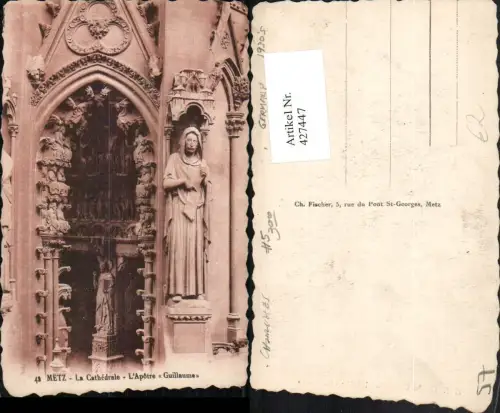 427447,Lothringen Moselle Metz La Cathedrale L'Apotre Guillaume Kirche Stuck