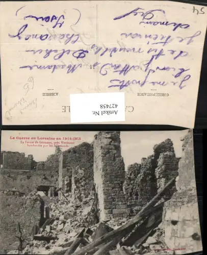 427458,Lothringen Meurthe-et-Moselle La Ferme de Leomont pres Vitrimont Zerstörung