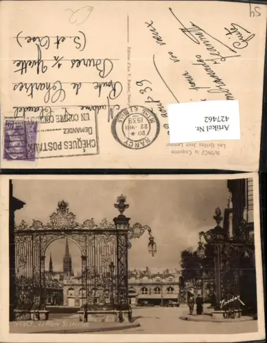 427462,Lothringen Meurthe-et-Moselle Nancy la Coquette Les Grilles Jean Lamour Tor