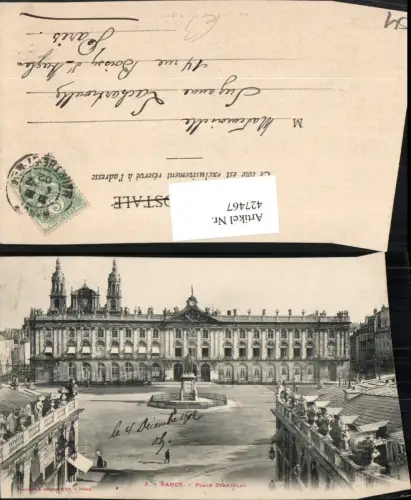 427467,Lothringen Meurthe-et-Moselle Nancy Place Stanislas Platz Denkmal Rathaus