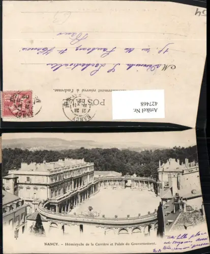 427468,Lothringen Meurthe-et-Moselle Nancy Hemicycle de la Carriere et Palais du Gouvernement