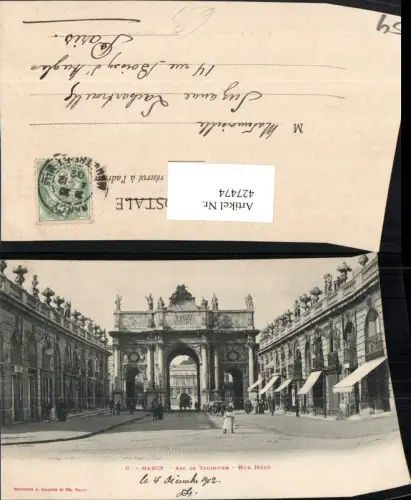 427474,Lothringen Meurthe-et-Moselle Nancy Arc de Triomphe Rue Here Triumphbogen