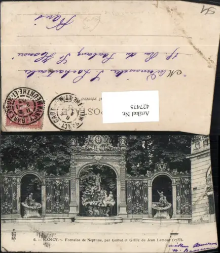 427475,Lothringen Meurthe-et-Moselle Nancy Fontaine de Neptune Brunnen