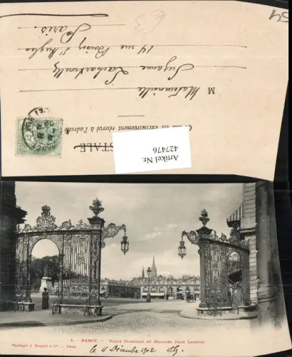 427476,Lothringen Meurthe-et-Moselle Nancy Place Stanislas et Grilles Jean Lamur Gittertor