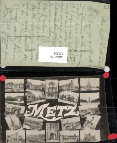 427503,Lothringen Moselle Metz Totale Kirche Brücke Denkmal Torbogen Mehrbildkarte