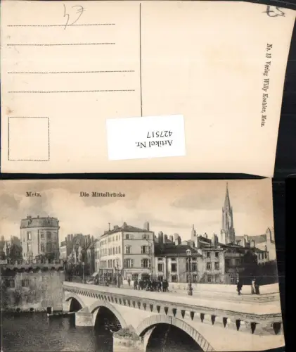 427517,Lothringen Moselle Metz Teilansicht Mittelbrücke Brücke