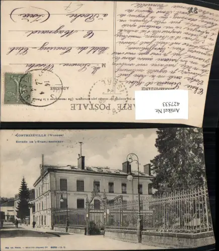 427533,Lothringen Vosges Contrexeville Entree de l'Etablissement Gebäude