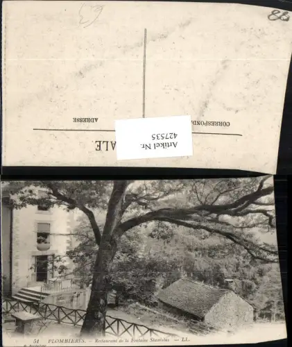 427535,Lothringen Vosges Plombieres Restaurant de la Fontaine Stanislas