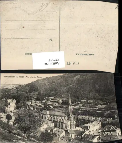 427537,Lothringen Vosges Plombieres-les-Bains Vue prise du Thonot Totale Kirche